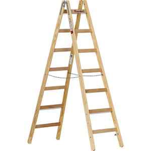 euroline Holz-Sprossenstehleiter mit Eimerhaken Nr. 10501 2x7