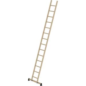 MUNK Houten aanlegladder, met sporten, 14 sporten incl. draagbalk