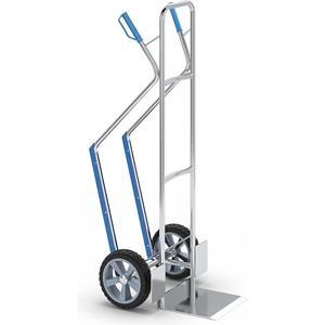 eurokraftbasic Aluminium-Sackkarre EASY - mit Gleitkufen und fester Schaufel - Tragfähigkeit - 