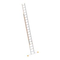 layher Schiebeleiter TOPIC 16 Sprossen, Aluminiumleiter 2x16 Sprossen, zweiteilig, ausziehbar, Länge 8.25 m