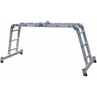 günzburgersteigtechnik Günzburger Steigtechnik - Günzburger Vielzweckleiter mit Nivello Traverse 2x3 + 2x4 Sprossen