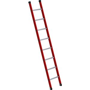 MUNK Kunststof aanlegladder, met geprofileerde aluminium sporten, 8 sporten