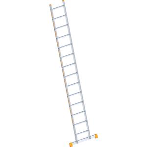 Layher Aluminium aanlegladder, met sporten, breedte 450 mm, 14 sporten incl. draagbalk