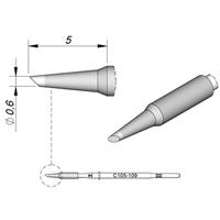 jbc Lötspitze Serie C105, Rundform, C105109/Ø 0,6 mm, 45° abgeschrägt - 