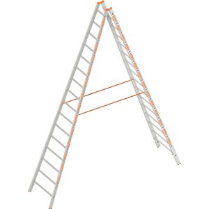 Layher Bokladder met sporten, tweezijdig oploopbaar, 2 x 16 sporten