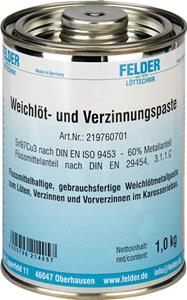 Felder Zachtsoldeer en vertinningspasta | 230-250 graden Celsius | 1 kg | S-Sn97Cu3 | 1 stuk - 219760701 - 219760701