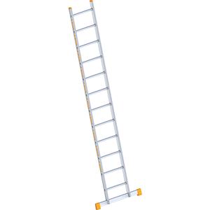 Layher Aluminium aanlegladder, met sporten, breedte 450 mm, 12 sporten incl. draagbalk