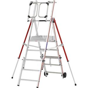 HYMER Aluminium platformtrap, telescopische uitvoering, 3 - 5 sporten incl. platform