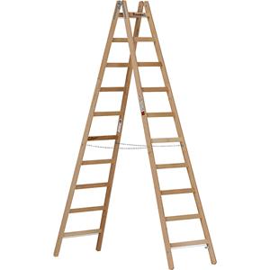 euroline Houten bokladder met sporten, met emmerhaak, 2 x 10 sporten