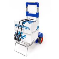 relaxdays Transport Trolley und Sackkarre bis 30 kg Einkaufstrolley mit ergonomischem Griff als Transportwagen faltbarer Gepäckwagen mit Teleskop-Gestänge