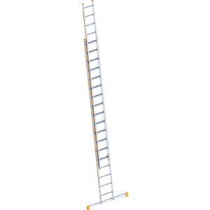 Layher Aluminium schuifladder, 2-delig, uitschuifbaar, 2 x 18 sporten incl. draagbalk