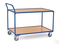 fetra Tischwagen mit Holzwerkstoffplatten 2 Etagen 1335x800x1040mm Außenmaße