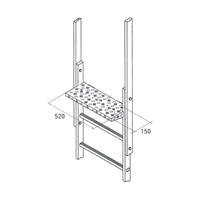 zarges Ausstiegstritt Stahl verzinkt 520mm Breite, 150mm Tiefe - 