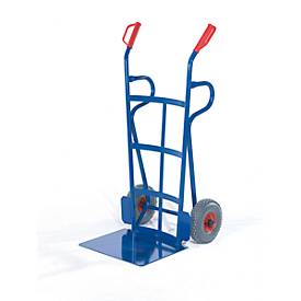 rollcart Reifenkarre mit Rückwand aus Flacheisen Schaufelbreite 500mm Vollgummi - 