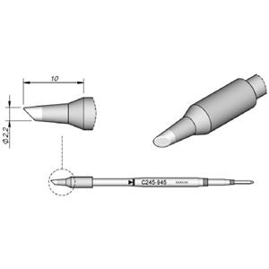 jbctools JBC Tools C245945 Soldeerpunt Ronde vorm, afgeschuind Grootte soldeerpunt 2.2 mm Lengte soldeerpunt: 10 mm Inhoud: 1 stuk(s)