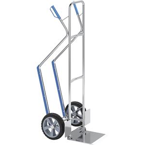 EUROKRAFTbasic Aluminium steekwagen, steekplaat, inklapbaar, b x d = 300 x 290 mm, met trapglijders