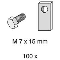 hofe Schroeven, M 7 x 15 mm, VE = 100 stuks, met speciale moeren