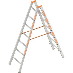 Layher Bokladder met sporten, tweezijdig oploopbaar, 2 x 7 sporten