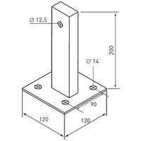 zarges Fußplatte Stahl verzinkt 120x120mm - 
