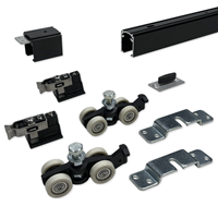argenta Proslide complete schuifdeurset 3 meter rail - Standaard close - Max. 100kg - Zwart - Opbouw bevestiging