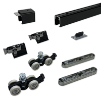 argenta Proslide complete schuifdeurset 3 meter rail - Standaard close - Max. 100kg - Zwart - Onzichtbare bevestiging