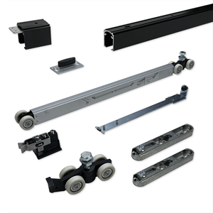 argenta Proslide complete schuifdeurset 2 meter rail - Enkele softclose - Minimale deurbreedte 730mm - Max. 100kg - Zwart - Onzichtbare bevestiging