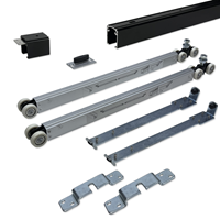argenta Proslide complete schuifdeurset 3 meter rail - Dubbele softclose - Minimale deurbreedte 930mm - Max. 100kg - Zwart - Opbouw bevestiging