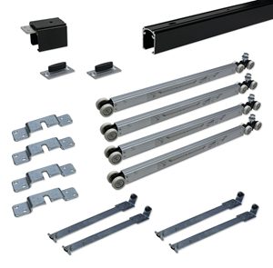 argenta Proslide complete schuifdeurset 4 meter rail - Dubbele softclose - Minimale deurbreedte 930mm - Max. 100kg - Zwart - Opbouw bevestiging