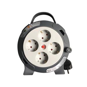 Sencys schuko haspel 5m 3G1.0 grijs