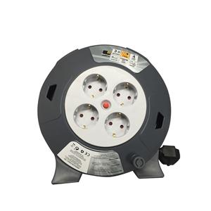 Sencys schuko haspel 15m 3G1.0 grijs