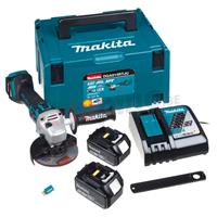 Makita DGA514RTJU. Kleur van het product: Zwart, Blauw, Motor: Borstelloze elektromotor. Grinding disc diameter: 12,5 cm, Stationair toerental (max): 8500 RPM, Boor afmeting: 2,22 cm. Stroombron: Batt