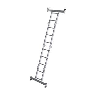 günzburgersteigtechnik Günzburger Vielzweckleiter mit Nivello Traverse und Holzbelag 2x2 + 2x3 Sprossen - GüNZBURGER STEIGTECHNIK