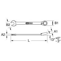 Kstools DUO GEARplus Ringmaulschlüssel,Maul-Ratschenfunktion 21mm, umschaltbar