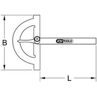 Kstools Winkelgradmesser mit offenen Bogen, 600mm