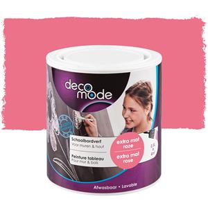 DecoMode schoolbordverf voor muren & hout extra mat roze 500ml