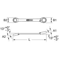 Kstools GEARplus Doppel-Ratschenringschlüssel umschaltbar 8x9mm