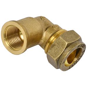 Sanivesk knel en draad knie messing 3/8 Vx 12 mm