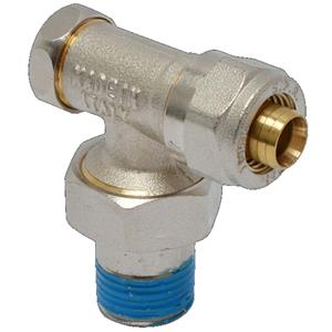 Sanivesk Pex voetventiel met bocht 1/2Mx 16 mm