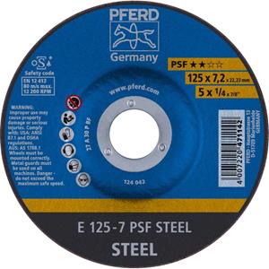 pferd E 125-7 PSF STEEL Schruppscheibe gekröpft 125mm 5St.