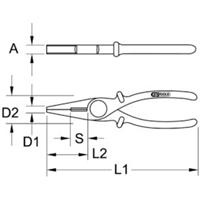 Kstools Kunststoff-Kombizange mit Schutzisolierung, 185mm