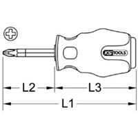Kstools ERGOTORQUEmax Schlagkappen-Schraubendreher, PH2, kurze Form