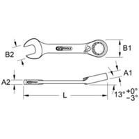 Kstools GEARplus Ratschenringmaulschlüssel, kurz, 10mm