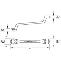Kstools CLASSIC Doppel-Ringschlüssel, gekröpft, 19/32x11/16