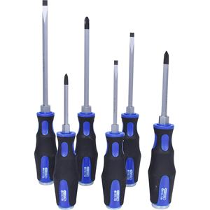 kstools KS Tools ERGOTORQUEmax slagdop-schroevendraaierset, sleuf / PH, 6 delen