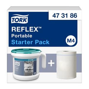 Tork Handtuchspender Reflex tragbar weiß/türkis - Starterpack inkl. 1