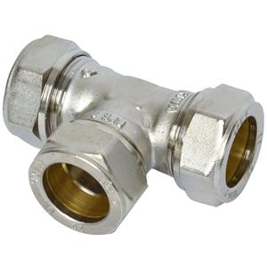 Sanivesk knel T-stuk chroom 22x22x22mm