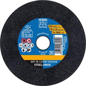 PFERD EHT 76-1,0 PSF STEELOX/10,0 69198287 Doorslijpschijf recht 76 mm 10 stuk(s)