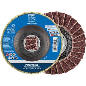 PFERD 44694202 PAARD POLIVLIES-waaierschijf 115mm X-LOCK korund A 180 middel Diameter 115 mm