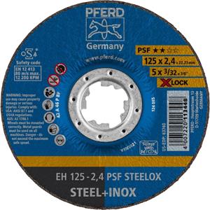PFERD EH 125-2,4 PSF STEELOX/X-LOCK 61740125 Doorslijpschijf gebogen 125 mm 25 stuk(s)
