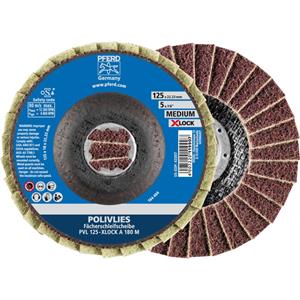 PFERD 44694212 PAARD POLIVLIES-waaierschijf 125 mm X-LOCK korund A 180 middel Diameter 125 mm